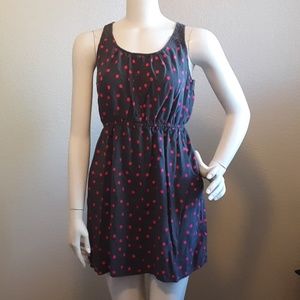 Mossimo grey and pink polka dot summer dress